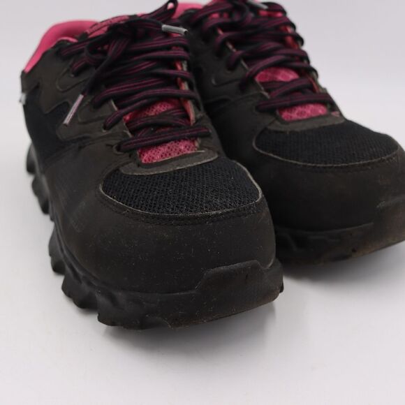 Women's Timberland PRO Powertrain Black/Pink Alloy Safety Toe Sneaker - Size 7 - Picture 3 of 16